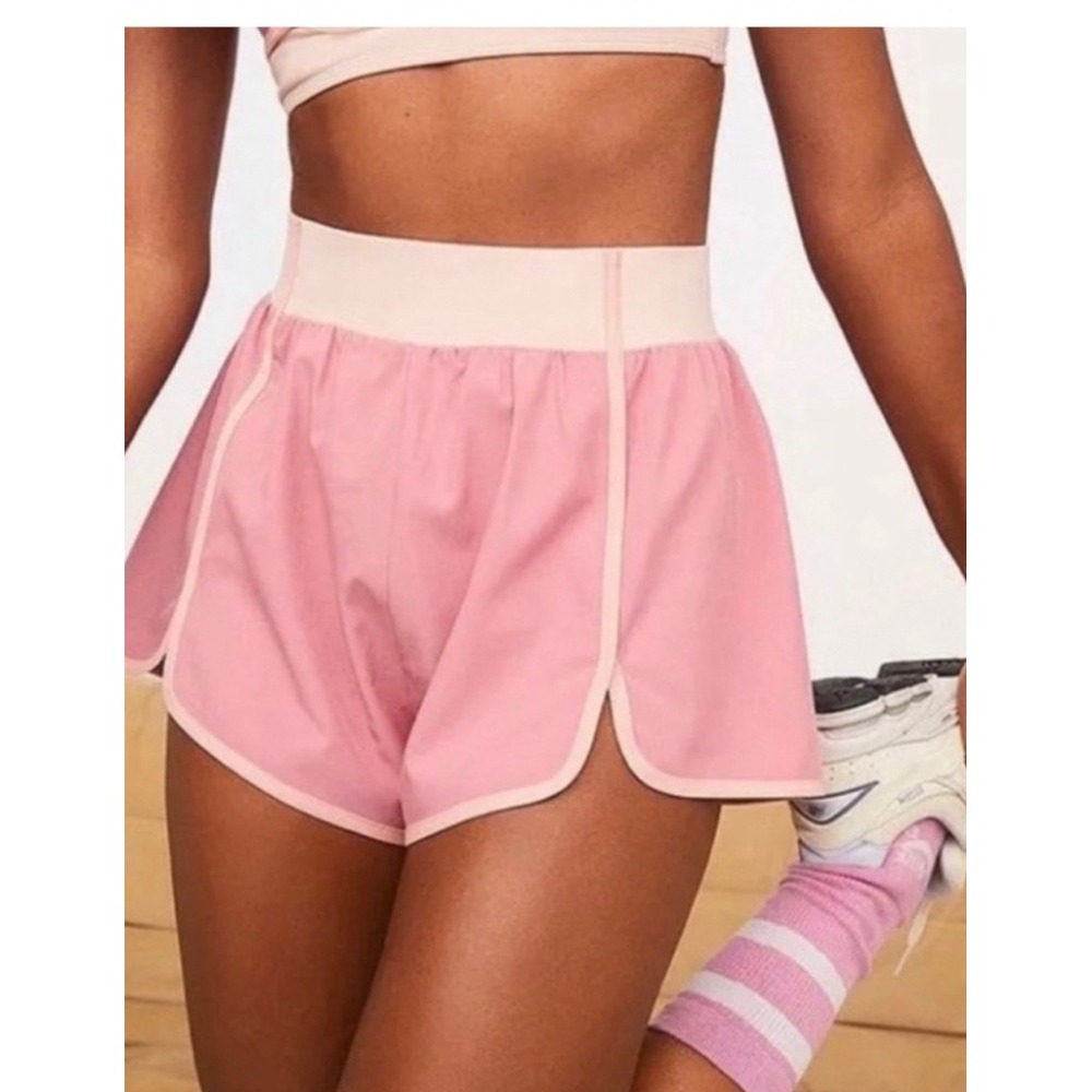 For Love & Lemons Pink Dolphin Running Shorts High Waisted Large